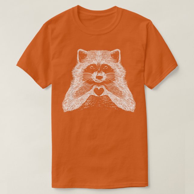 Kärlek Raccoon T Shirt (Design framsida)