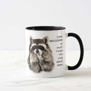 Kärlek RACCOONS så mycket att jag Roligt citat Mug Mugg
