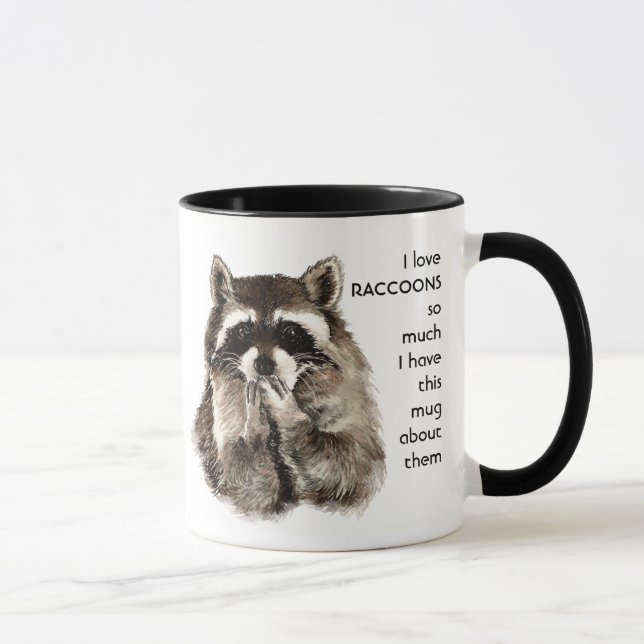 Kärlek RACCOONS så mycket att jag Roligt citat Mug Mugg (Höger)
