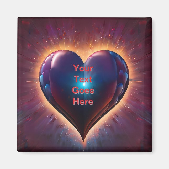 "Kärlek Radiance: You Light Up My Heart" - Fridge Magnet (Framsidan)