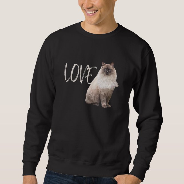 Kärlek Ragdolls Cat Owner Lång Ärmad Tröja (Framsida)