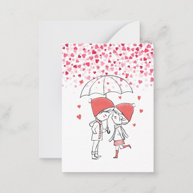 Kärlek Rain Anteckningskort (Framsida)