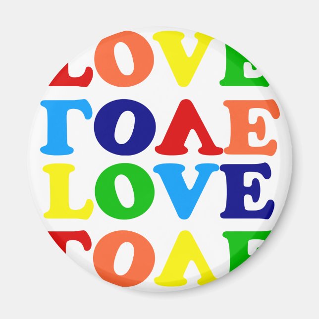 Kärlek Rainbow Alphabet Soppa Valentine Magnet (Framsidan)
