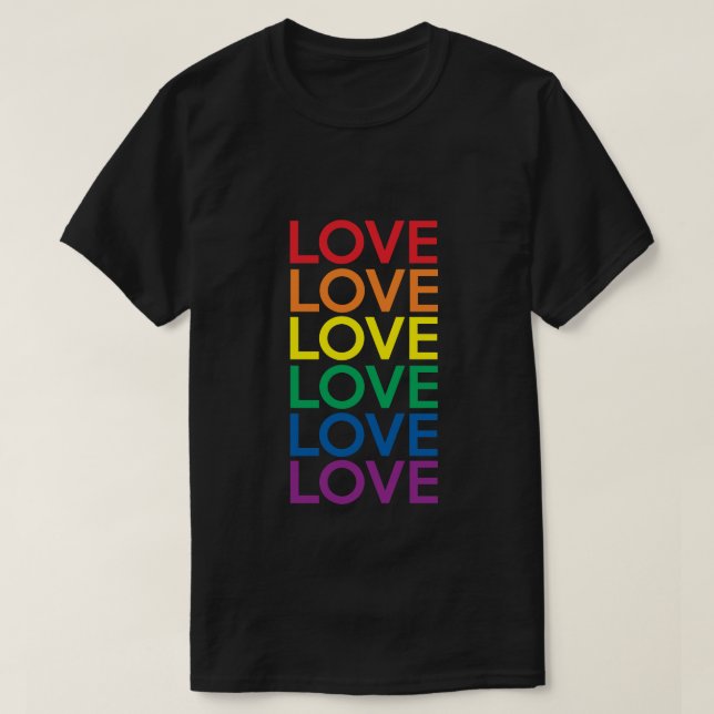 KÄRLEK RAINBOW EQUALITY HGBTQI GAY LESBISK PRIDE TRÖJA (Design framsida)