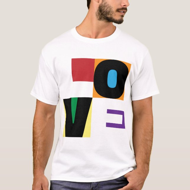 Kärlek Rainbow Färg Contemporary Brev Art Design T Shirt (Framsida)