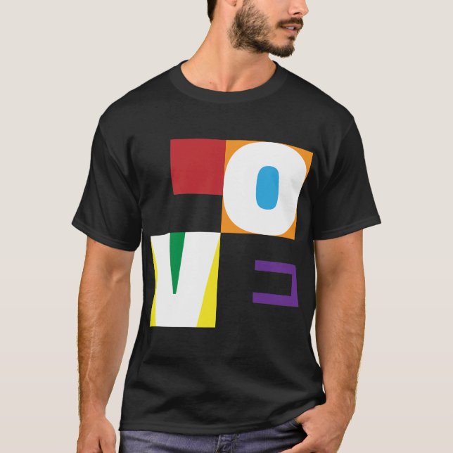 Kärlek Rainbow Färg Modern Brev Art Design T Shirt (Framsida)