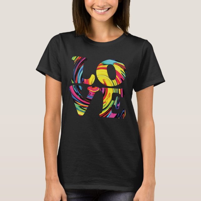 Kärlek Rainbow Flagga HGBT Gay pride T Shirt 2 (Framsida)