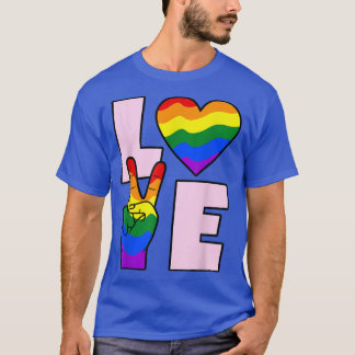Kärlek Rainbow Flagga LGBTQ Lesbisks Pride Månadst T Shirt