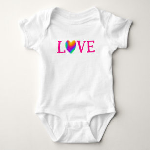 KÄRLEK Rainbow Heart Baby Bodykostdräkt T Shirt