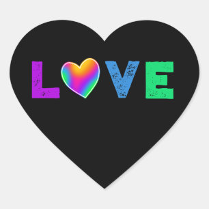 Kärlek Rainbow Heart Heart-formade etiketter