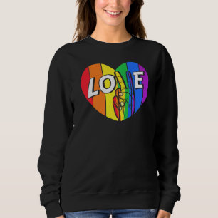 Kärlek Rainbow Heart Lgbtq Lesbisk Gay pride Homos T Shirt