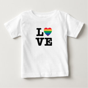 Kärlek Rainbow Heart Ord T-shirt