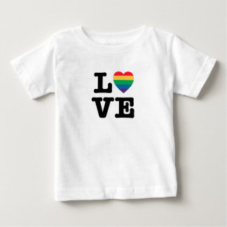 Kärlek Rainbow Heart Ord Tee