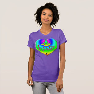 Kärlek Rainbow Intentions Heart T-Shirt
