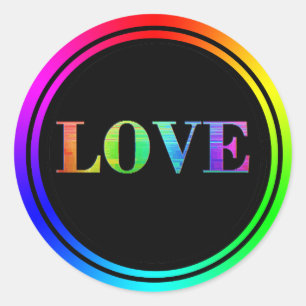 Kärlek Rainbow LGBT Round Circles Runt Klistermärke