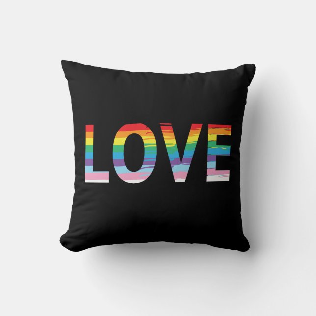 KÄRLEK Rainbow LGBTQIA Flagga, Pride Brev Kudde (Framsida)