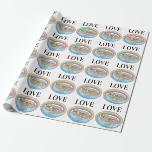 Kärlek Rainbow Noahs eget namn Ark Presentpapper