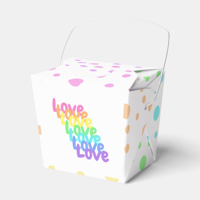 "Kärlek" Rainbow Polka Doted Presentaskar (Framsidan Sidan)