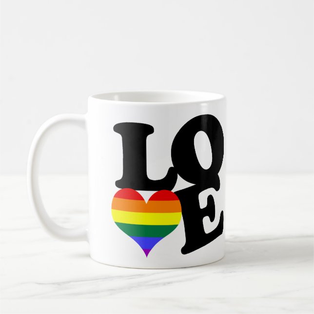 Kärlek Rainbow Pride Kaffemugg (Vänster)