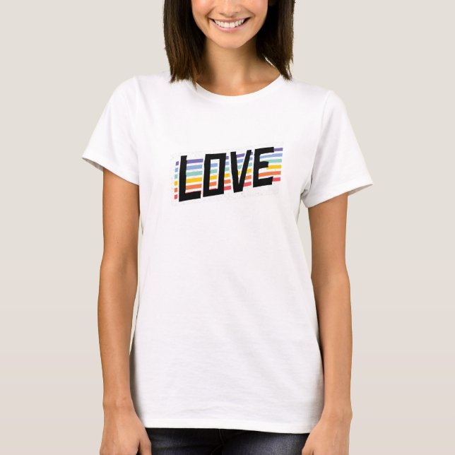 Kärlek Rainbow Rand T Shirt (Framsida)