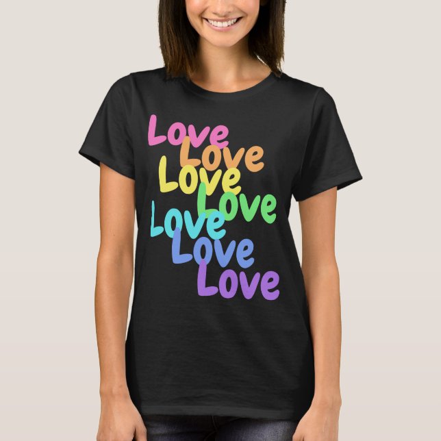 "Kärlek" Rainbow Women's T-Shirt (Framsida)