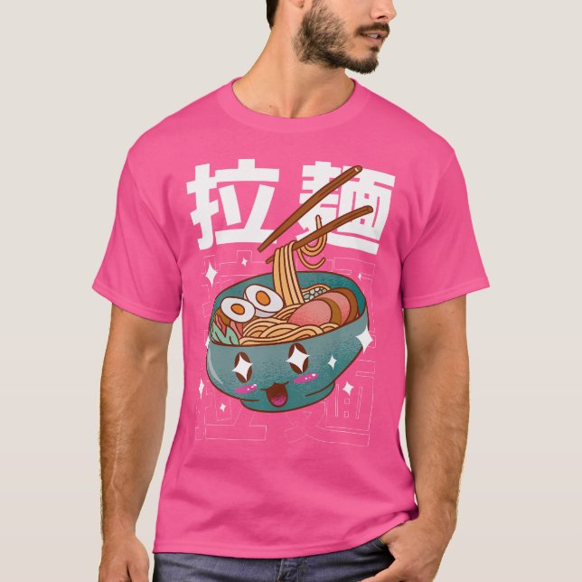 Kärlek Ramen Anime Noodles Kawaii Japan Ske T Shirt (Framsida)