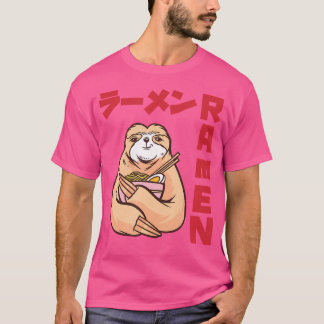 Kärlek Ramen Anime Noodles Kawaii japansk Sloth Sk T Shirt