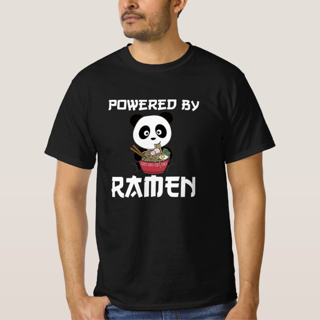 Kärlek Ramen Cute Panda Kawaii Pandas T Shirt (Framsida)