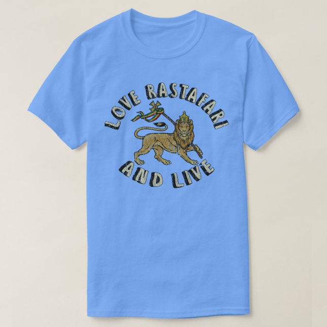 Kärlek Rastafari och levande 1976 T Shirt (Design framsida)