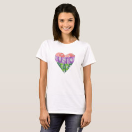 Kärlek rättvisa, fred - kvinna utslagsplats tee shirt