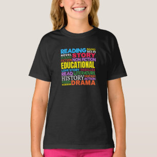 Kärlek Reading Bokar - Genre Ord Art T Shirt