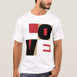Kärlek Red Black Guld Contemporary Brev Art Design T Shirt