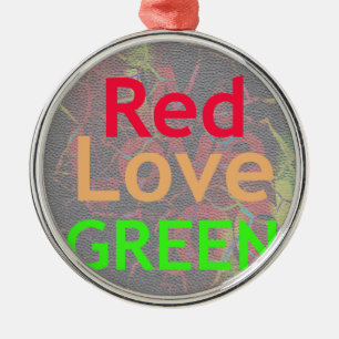 KÄRLEK RED GOLDEN GRÖNT JULGRANSPRYDNAD METALL