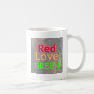KÄRLEK RED GOLDEN GRÖNT KAFFEMUGG
