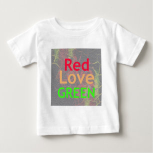 KÄRLEK RED GOLDEN GRÖNT T SHIRT