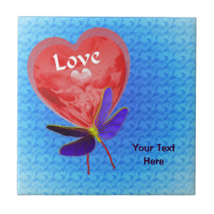 Kärlek Red Heart Balloon Butterfly Tile Kakelplatta