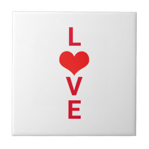 Kärlek Red Heart Cute Valentine Day Birthdays Gif Kakelplatta