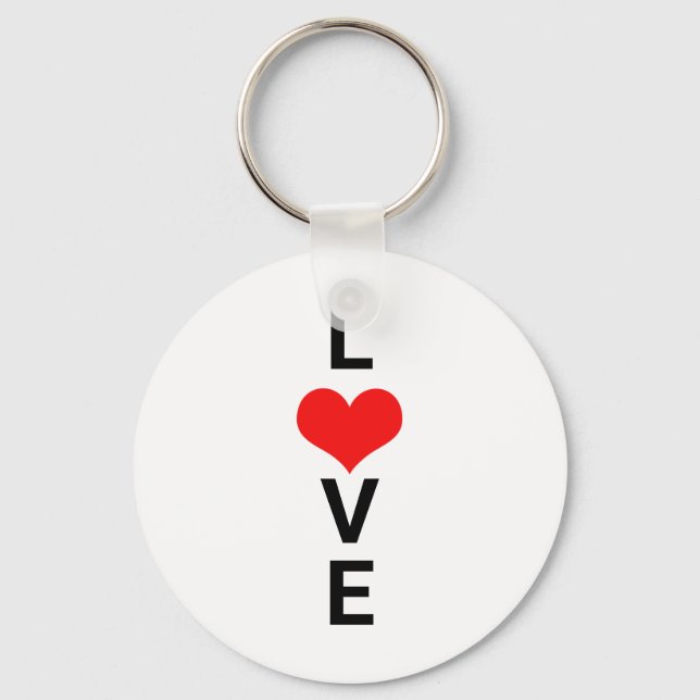 Kärlek Red Heart Cute Valentine Day Bröllop Nyckelring (Framsida)
