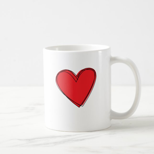 Kärlek Red Heart Mugg (Höger)