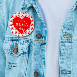 Kärlek Red Heart Rosa & Red Valentine Heart Mönste Knapp