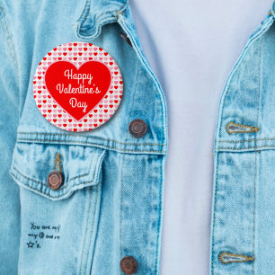 Kärlek Red Heart Rosa & Red Valentine Heart Mönste Knapp