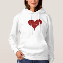 KÄRLEK | Red Heart-skriptteckensnitt T Shirt