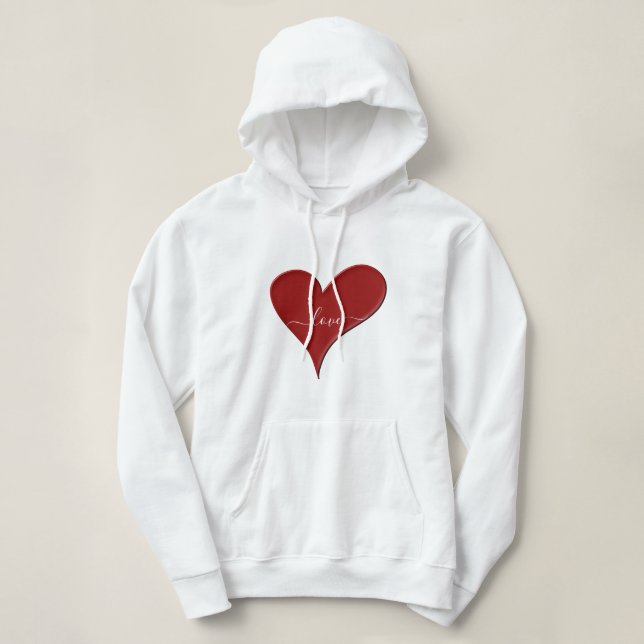 KÄRLEK | Red Heart-skriptteckensnitt T Shirt (Design framsida)