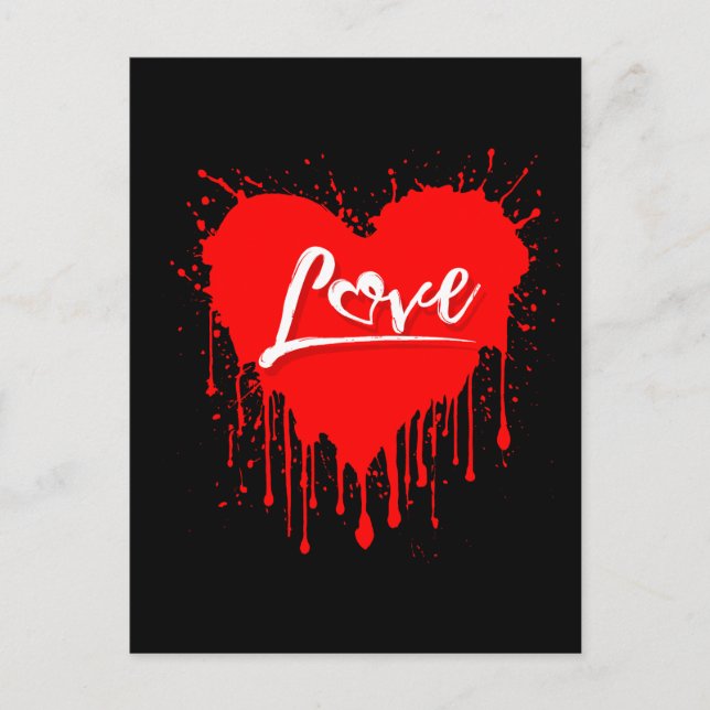 KÄRLEK RED HEART SMÄLTER VALENTINES DAY VYKORT (Framsida)