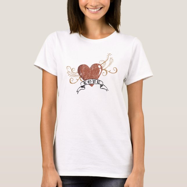 Kärlek, Red Heart Valentine T-Shirt (Framsida)