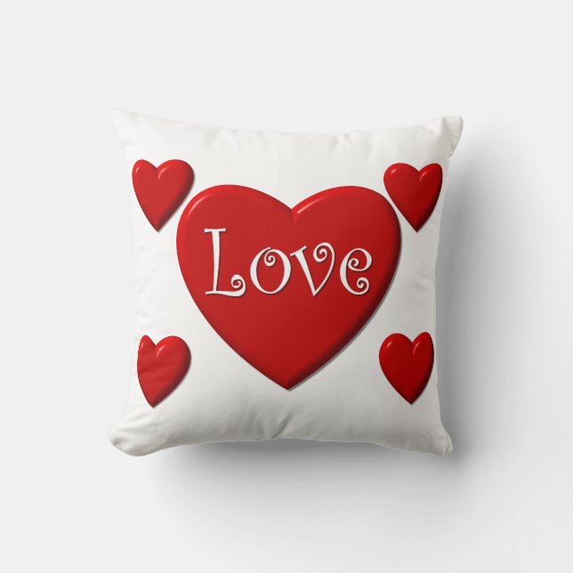 Kärlek Red Hearts Dekorativ kudde (Framsida)