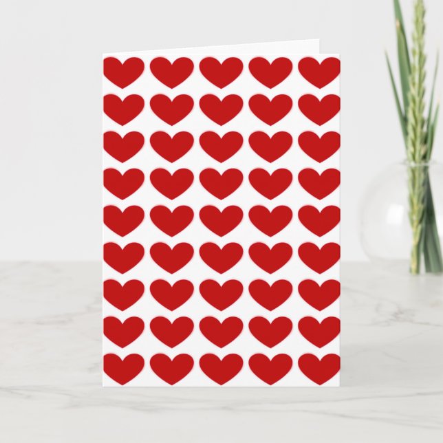 Kärlek Red Hearts hälsningskort Helgkort (Framsida)