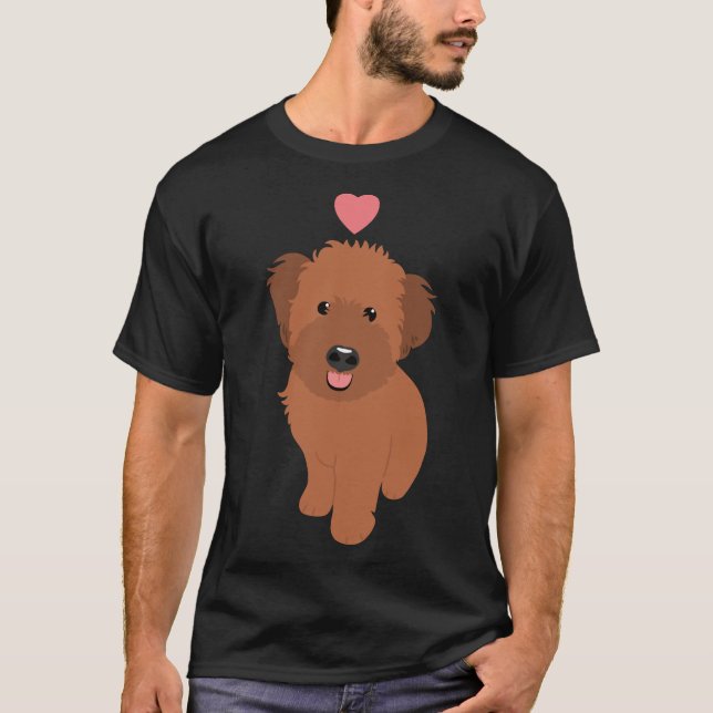 Kärlek Red Herodle Wheaten Terrier Pudel Mix Puppy T Shirt (Framsida)