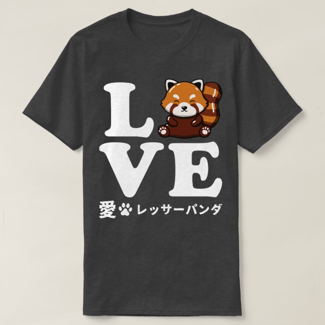 Kärlek Red Panda T Shirt (Design framsida)