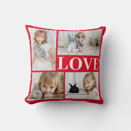 Kärlek Red Romantic 4 Bilder Collage Valentine Day Kudde